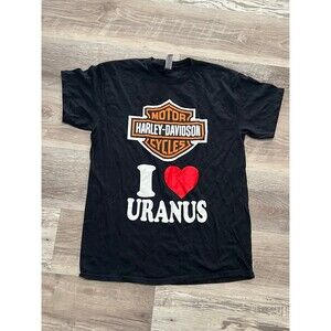Harley Davidson Hilarious TShirt Size M Gildans I Heart Uranus TShirt black joke